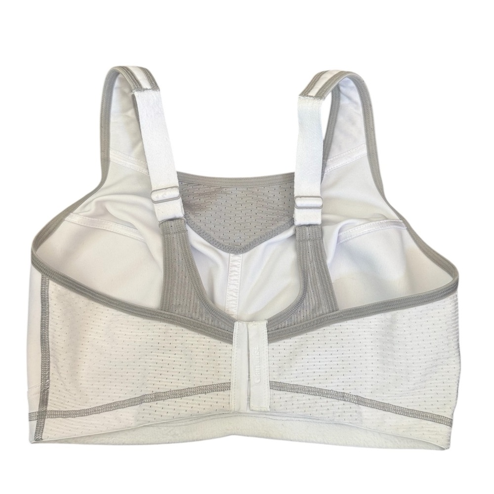 Glamorise Elite Sports Bra No Bounce White and Gray size 36F - Picture 5 of 8